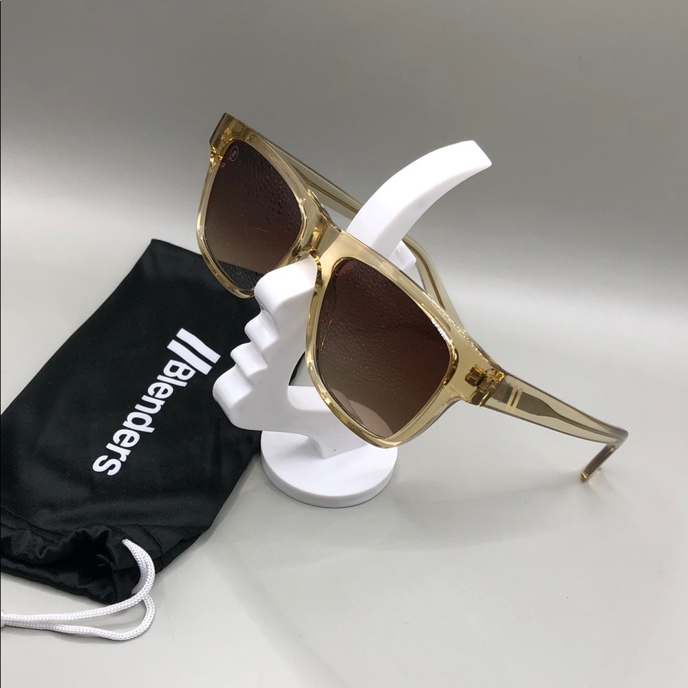 Blenders Tate Translusent Crystal Almond Square Sunglasses UNISEX NEW